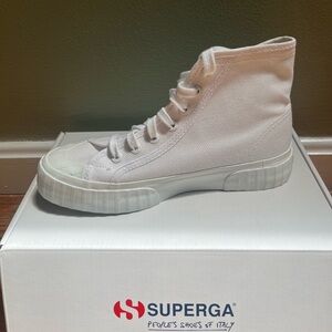 White Superga Hi-tops